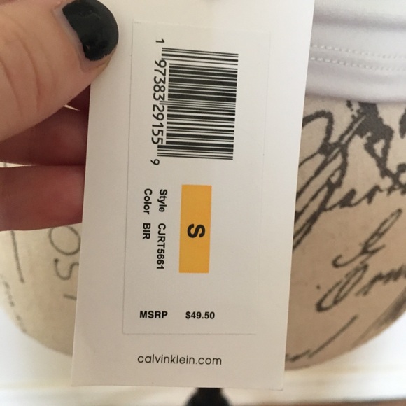 Calvin Klein Jeans Mock Neck Ruched Sleeveless Top, NWT - Picture 6 of 10